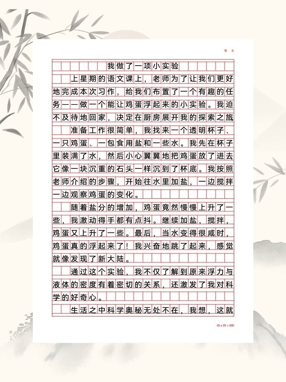 小实验作文300字图片