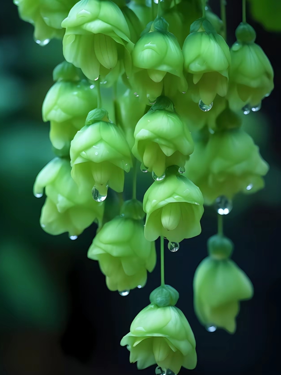 分享美图: 绿色海棠花绽放,绿意盎然,翠绿欲滴,微风吹过,翻起阵阵绿浪