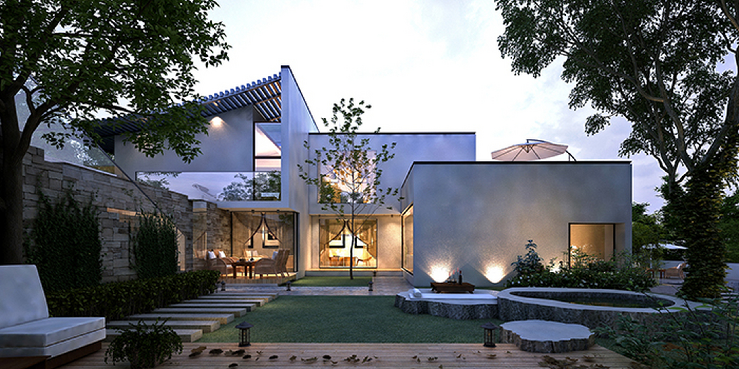 别墅庭院风格一网打尽!新中式,田园风与简约现代随你选.