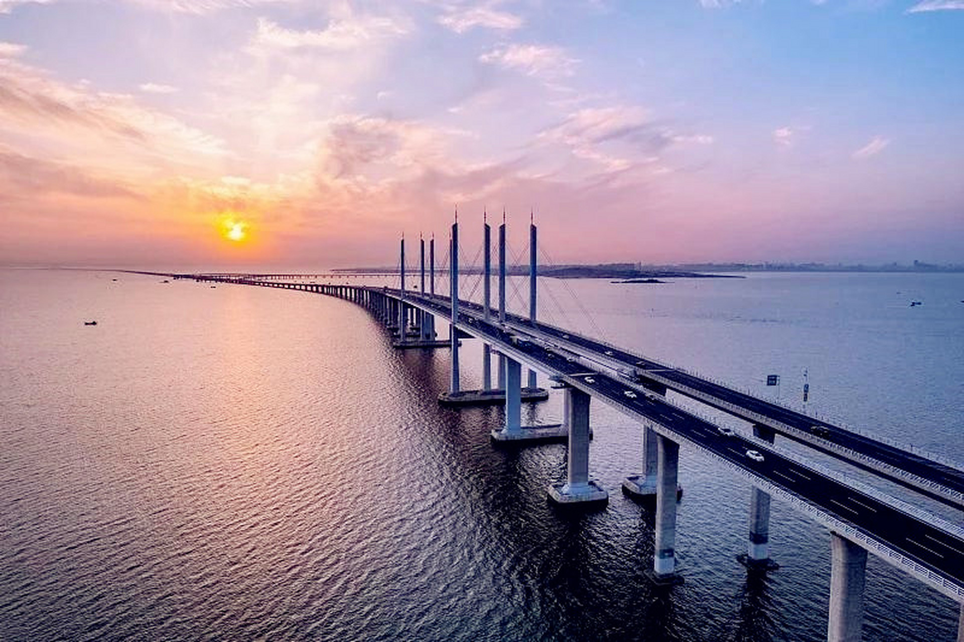 胶州湾跨海大桥,让你目瞪口呆的伟大工程  最美青岛,青岛胶州湾跨海