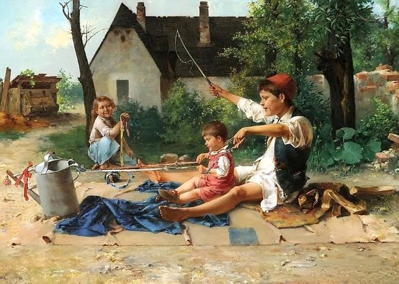 《孩子们在玩耍》油画作品赏析