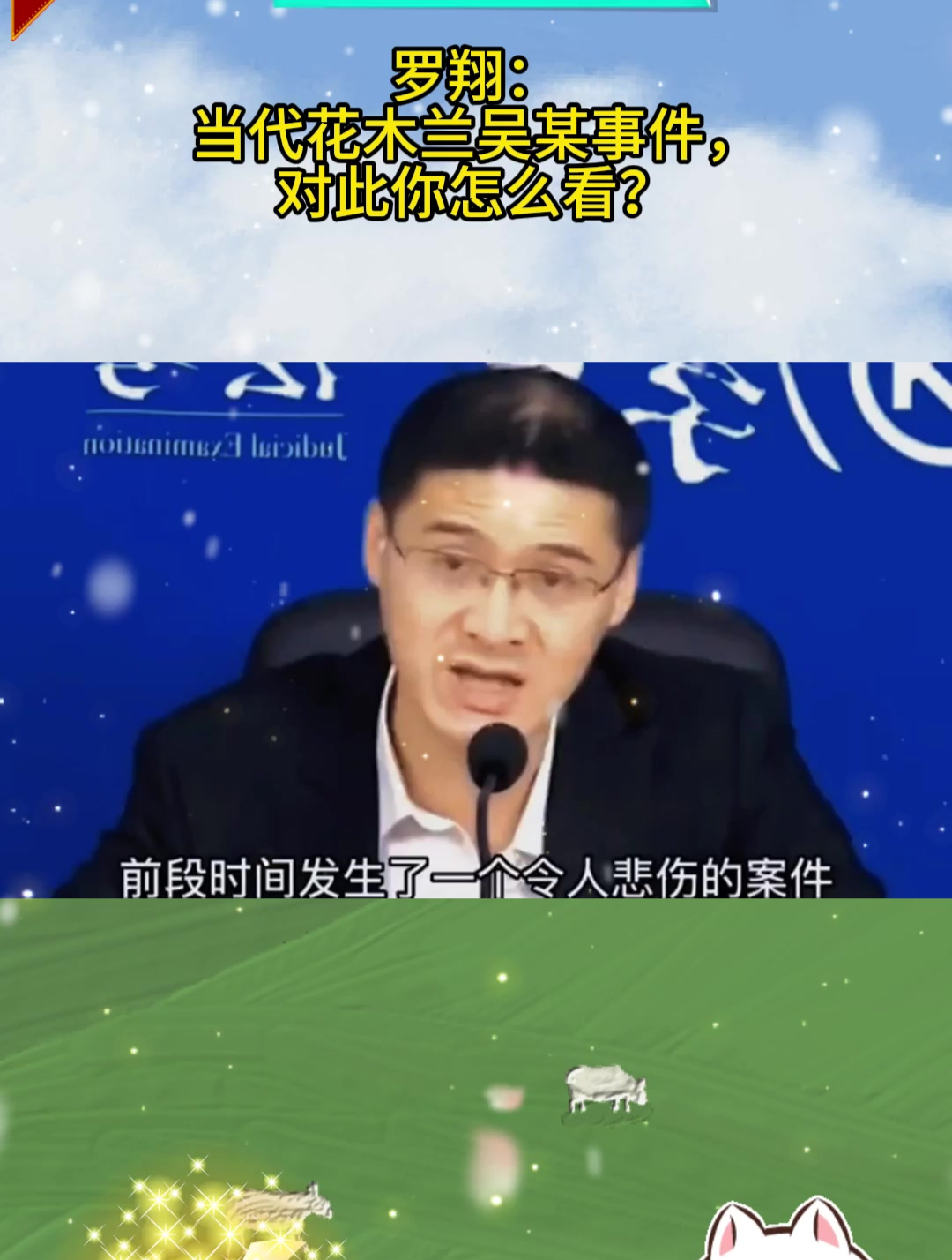 罗翔当代花木兰吴某事件对此你怎么看