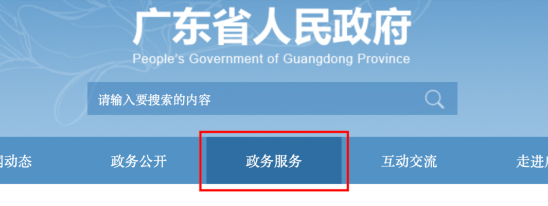 广东省人民政府网站-政务服务