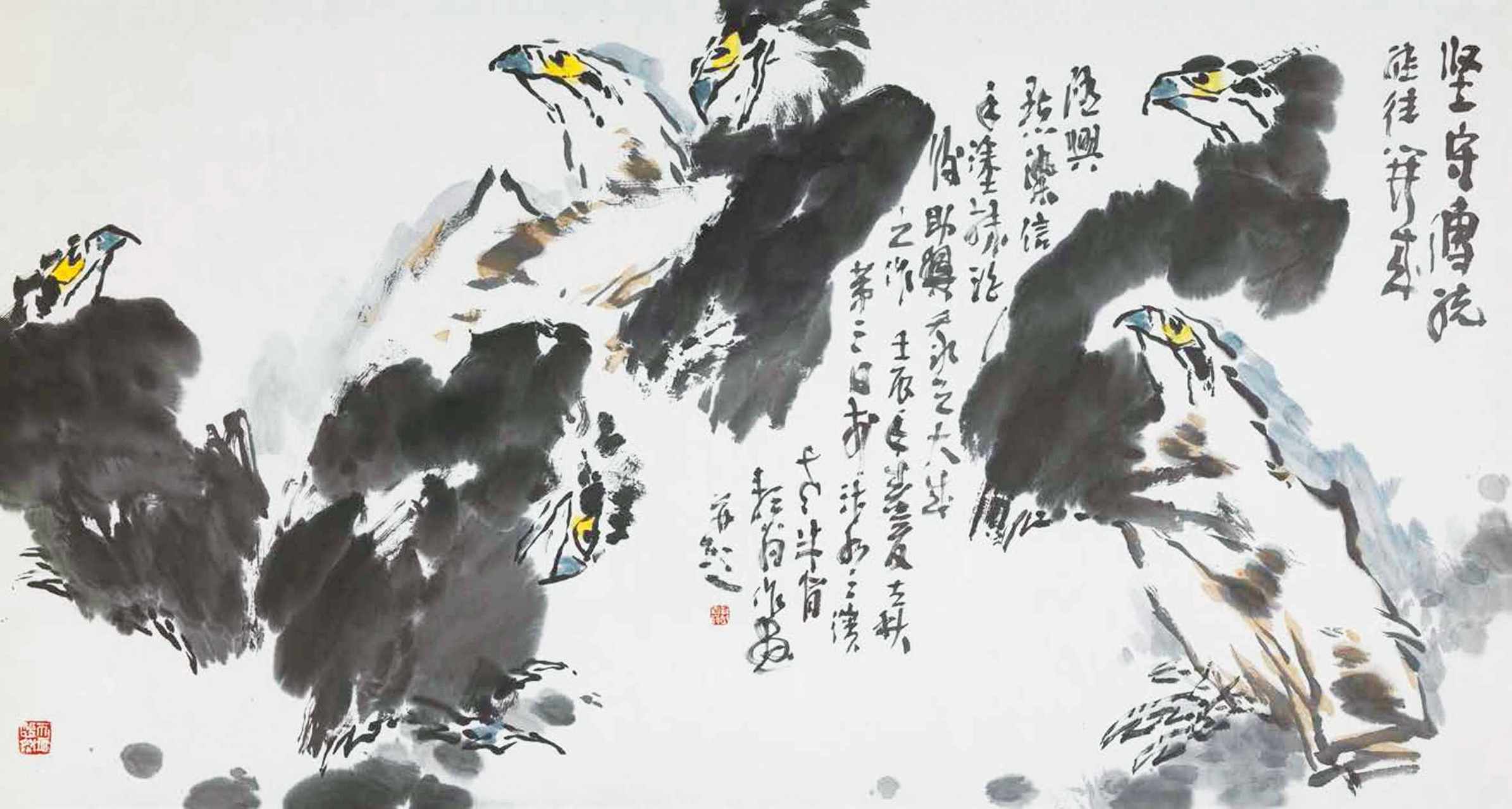 薛志耘作为大写意花鸟画家,继承萧县历史文化,融合西画技巧回归中国画