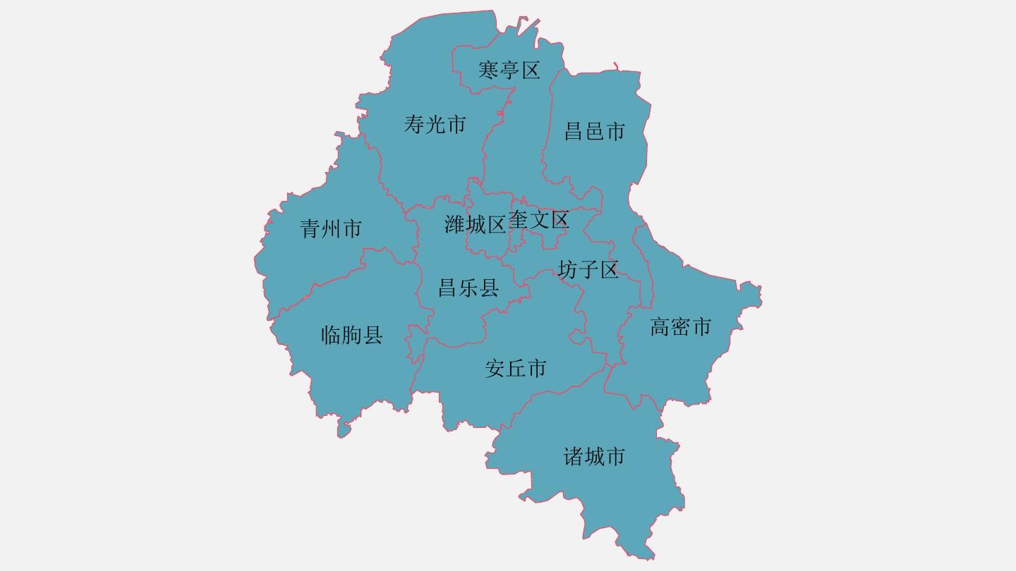 潍坊地区地图放大图片