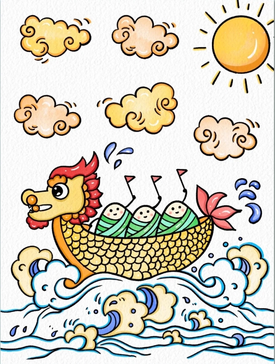 龙舟简笔画