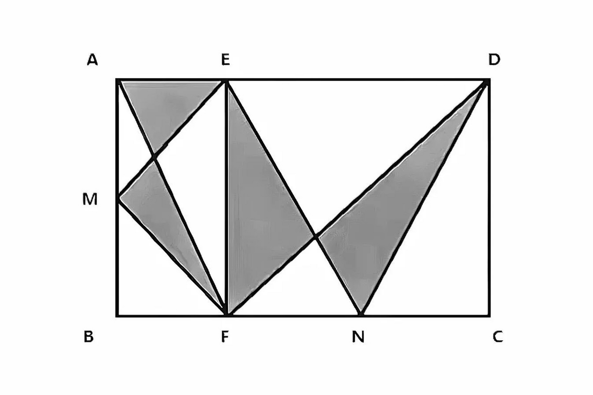 如图,由两个小长方形拼成的大长方形 abcd .