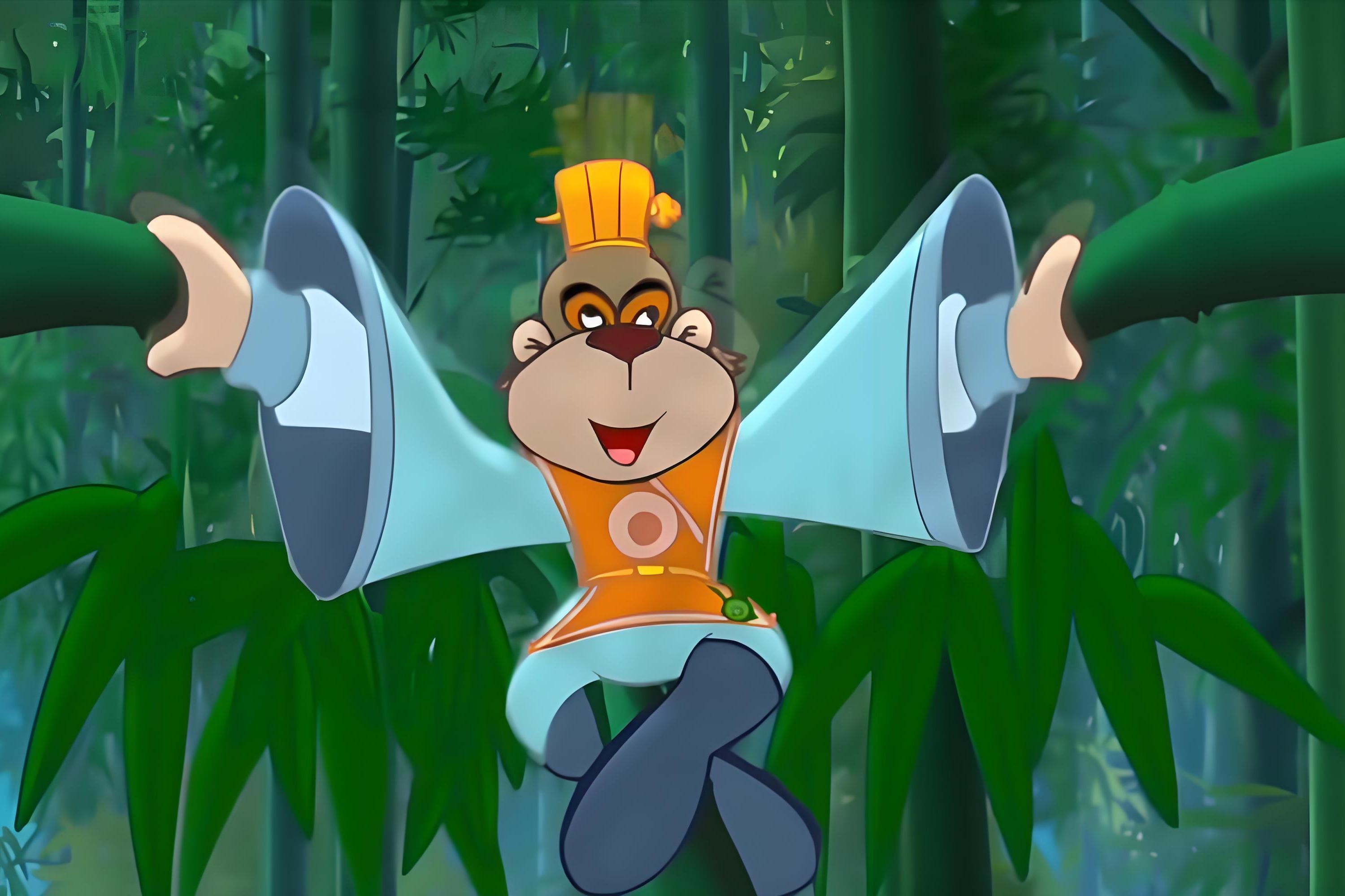 虹猫蓝兔七侠传中,跳跳身为青光剑剑主,多次化解危机,是剧情发展的