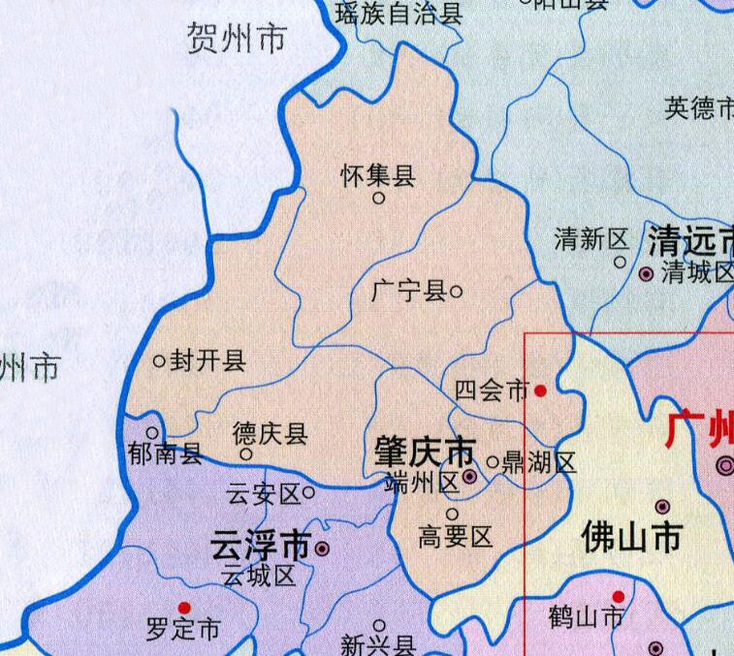 将广东的合浦县,钦县,防城县,灵山县,北海市五地划给了广西,广西因此