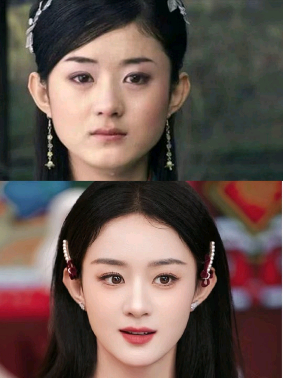 看到一张赵丽颖对比图,这姐整过吧!
