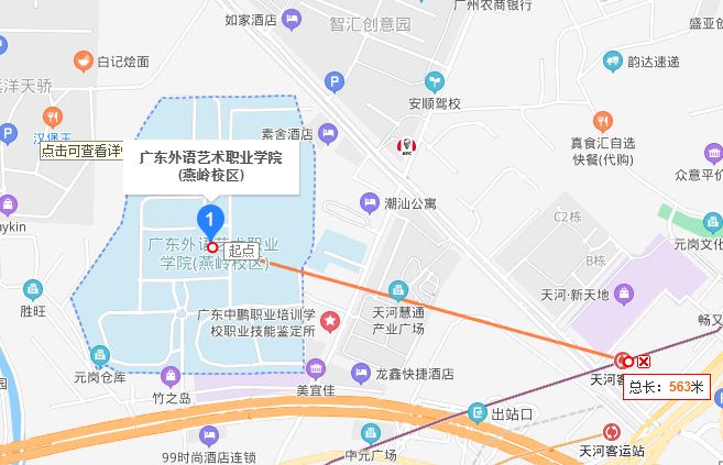 广外艺燕岭校区的交通同样非常便捷,不仅离地铁近,离客运站也非常近.