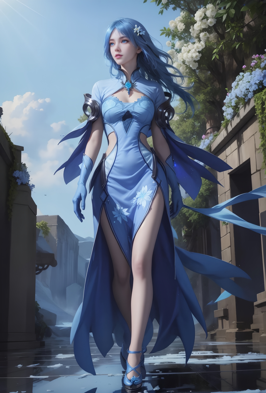 国漫女神水冰儿ai手机壁纸:天水学院战队的队长,能与同父异母的嫡亲