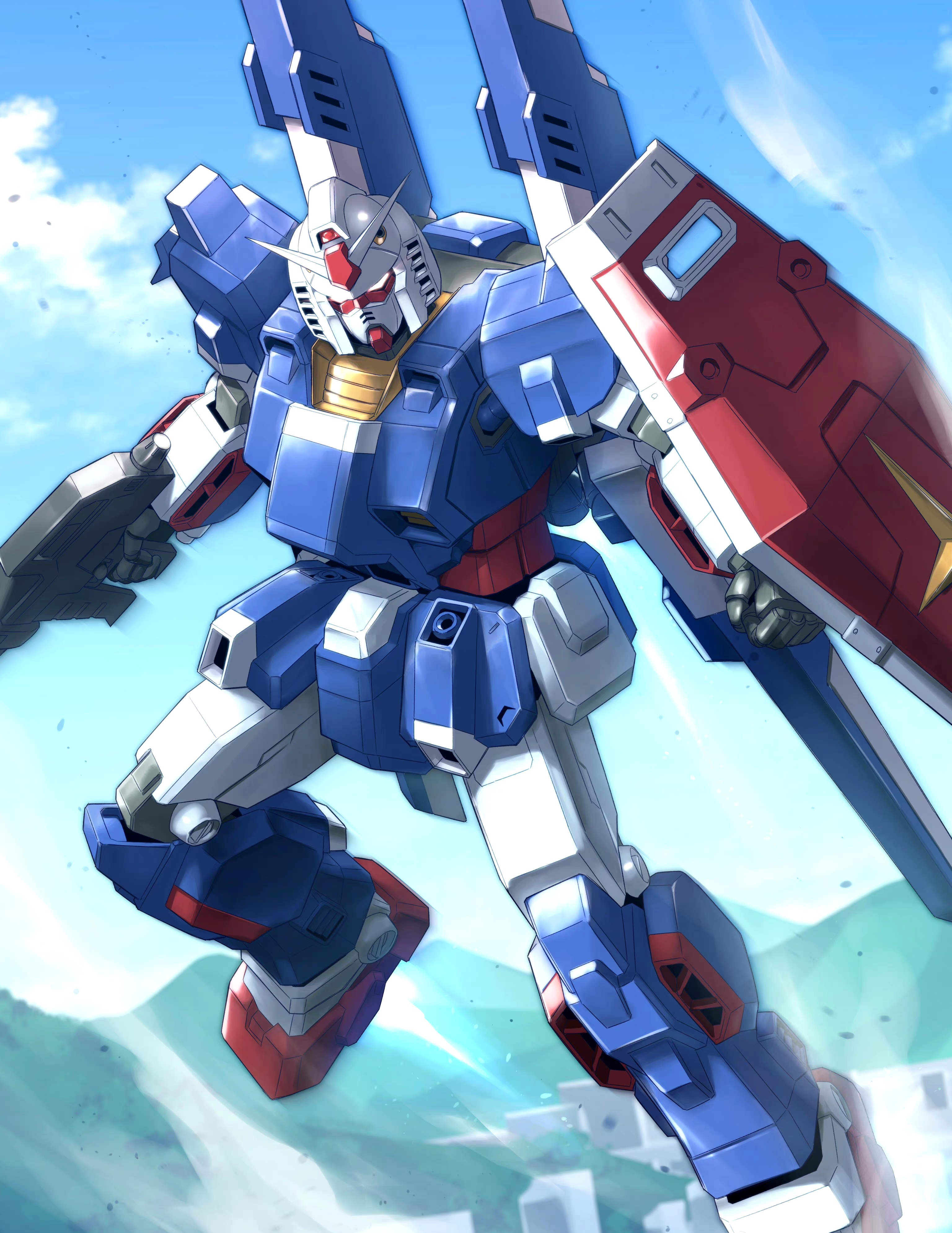 画师yy108109绘制的一组机动战士高达插画作品,绘制的机体采用了新型