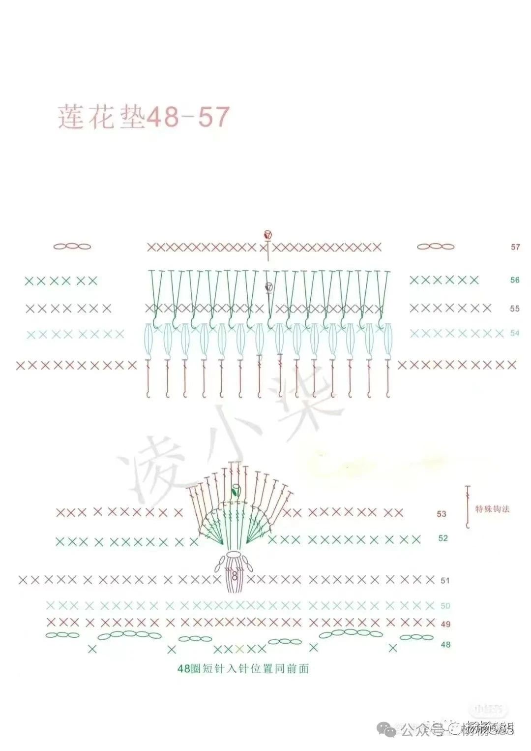 手工钩织:莲花坐垫