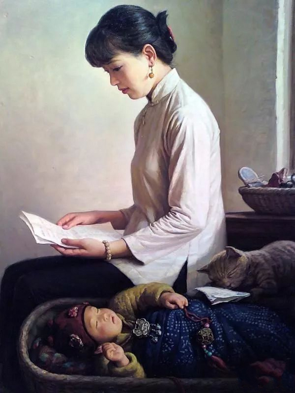 李自健母爱系列油画,永远的经典!