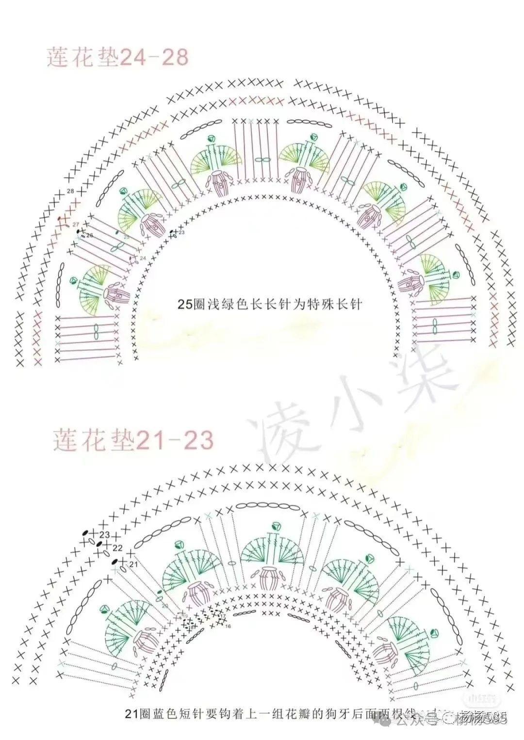 手工钩织:莲花坐垫