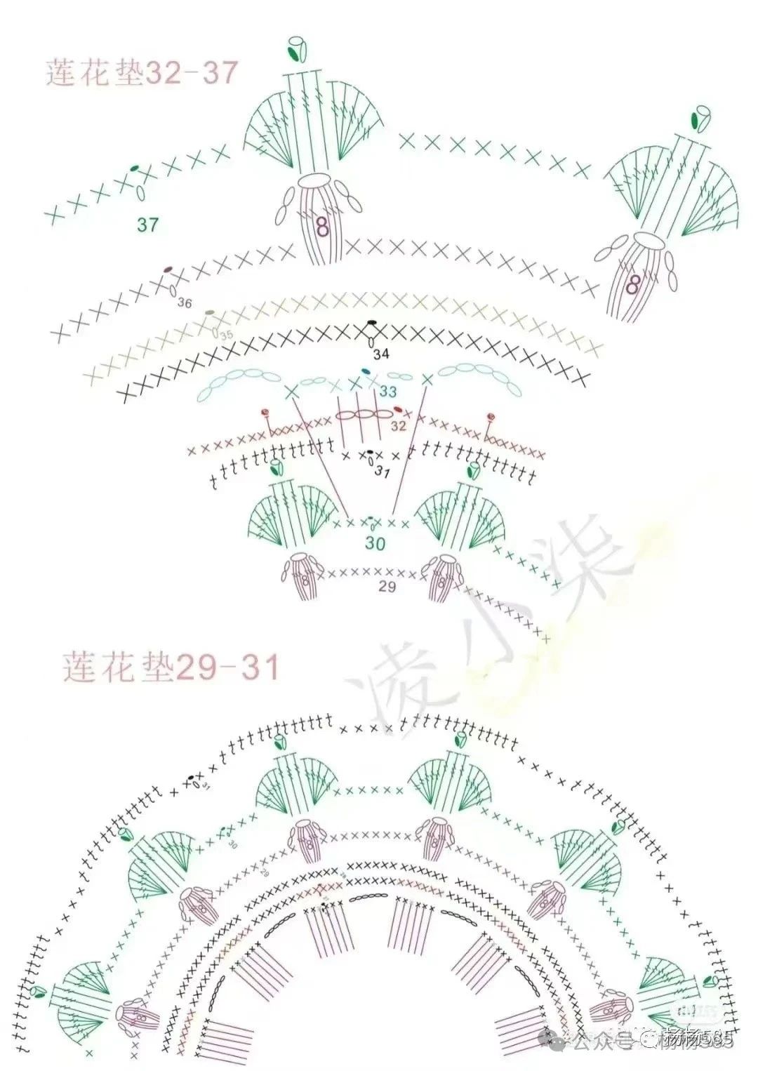 手工钩织:莲花坐垫