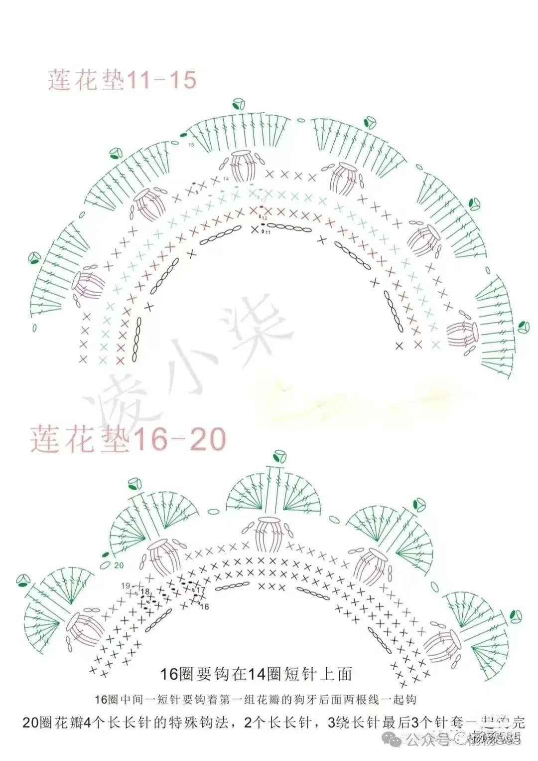手工钩织:莲花坐垫