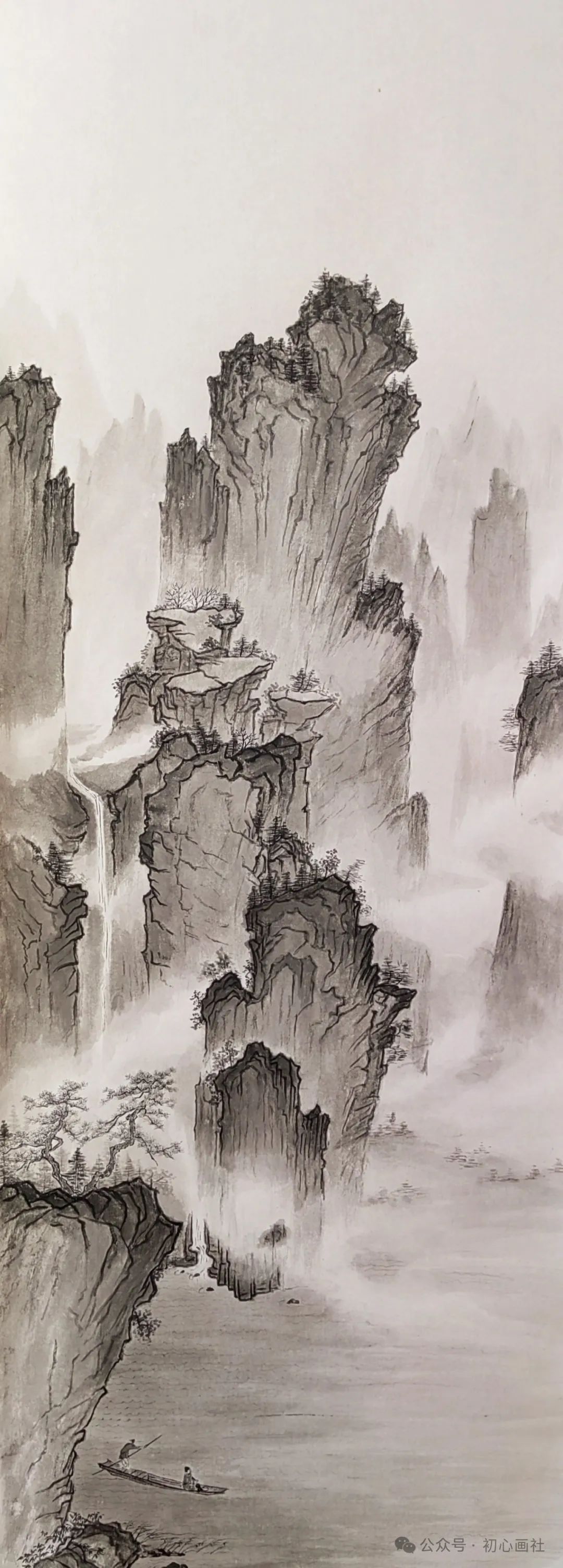 孙铭霞《山水条屏之二》30x100cm  广东深圳邵子振《情怀》68x68cm