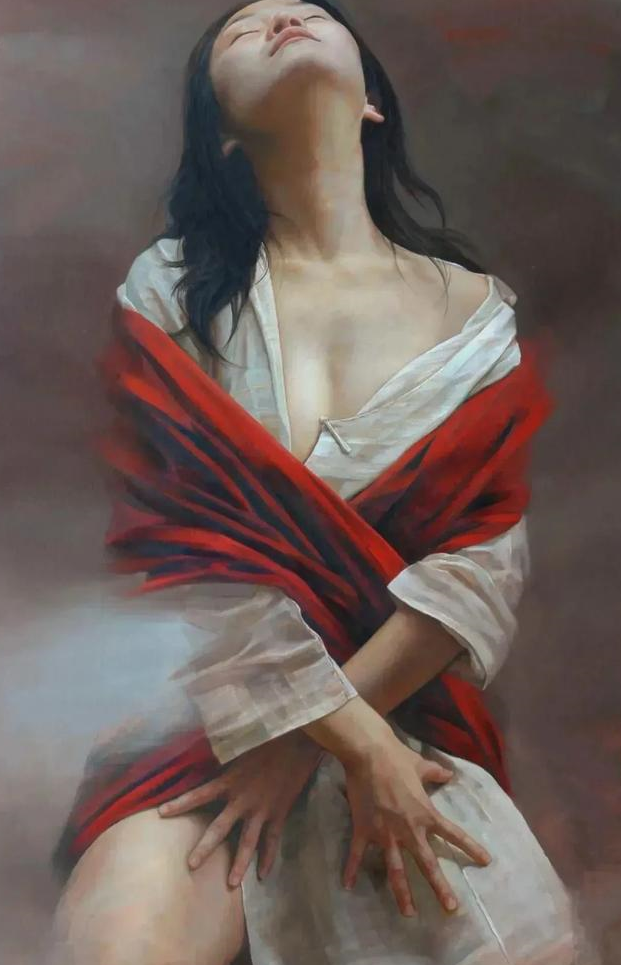 艺术家刘元寿的女性人物油画作品赏析,容貌丰盈,唯美逼真!