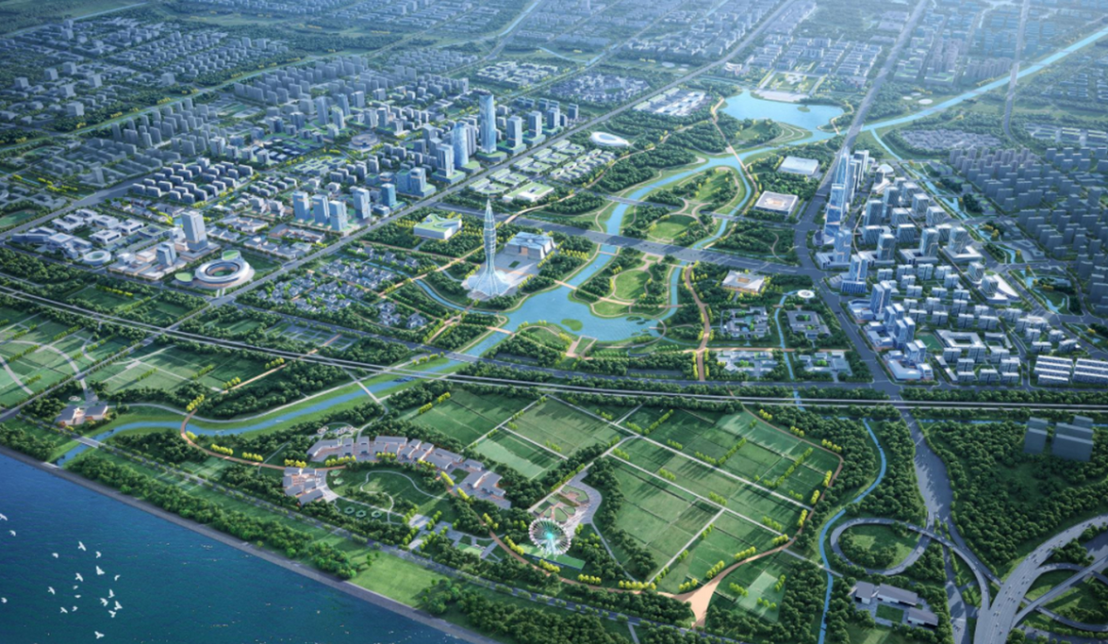 黄河明珠塔集广电,商业,观光等多功能于一体,将成为济南新地标.