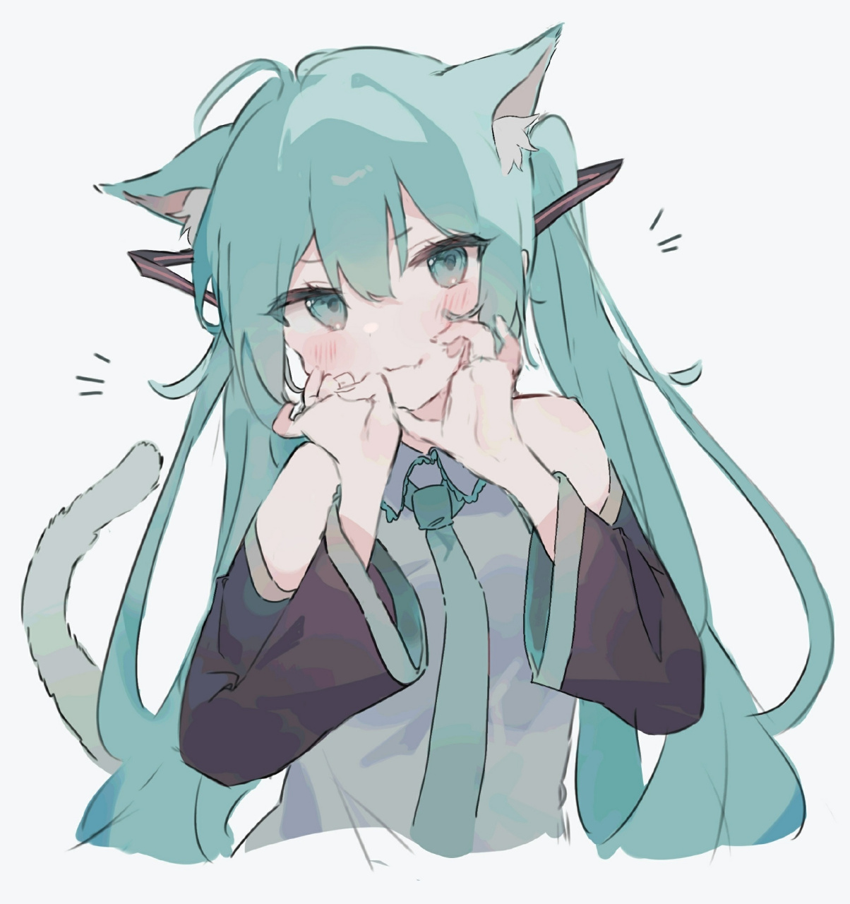 q版小猫初音图片