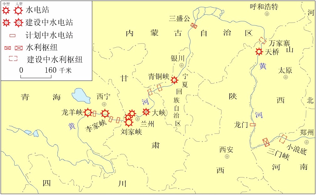 2,刘家峡水库:位于甘肃省境内,总库容量为57亿立方米.