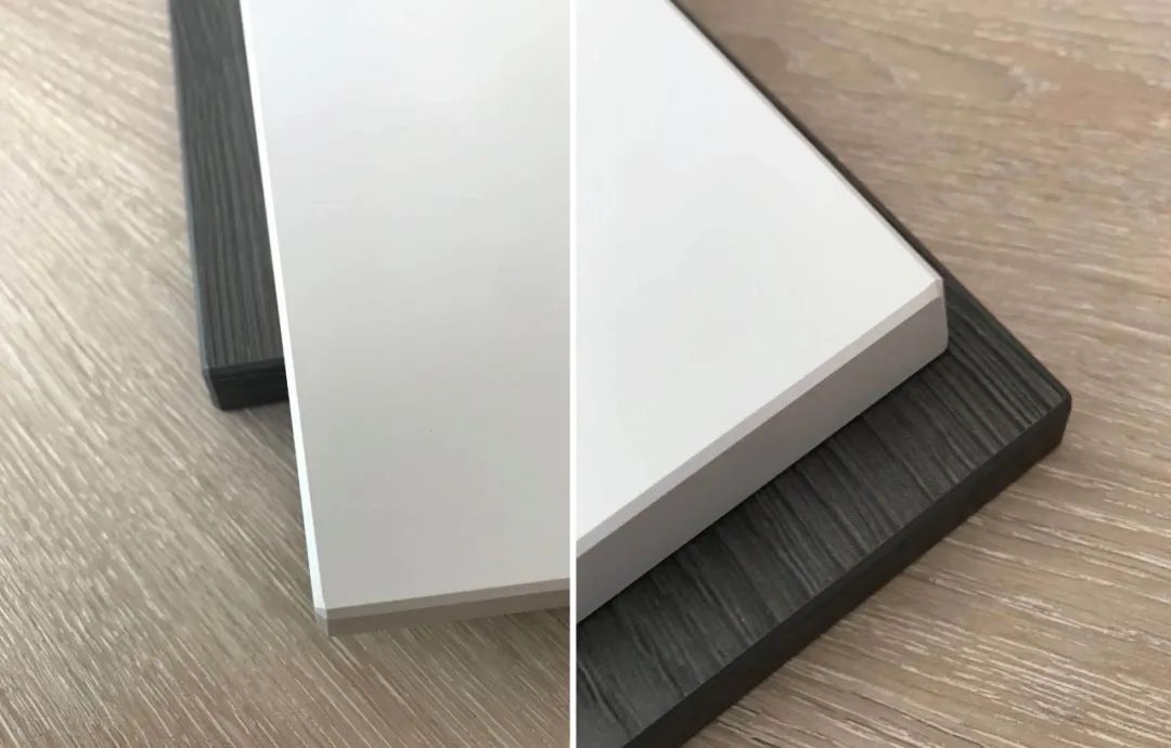 将对激光有光敏反应的涂层涂抹在板材切割面上,并用专门的激光封边带