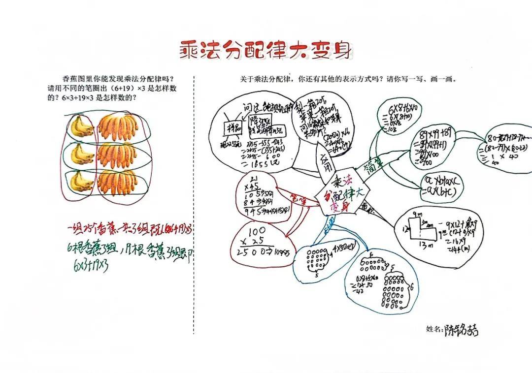 教师书话|探究性作业实践·四年级"乘法分配律大变身"