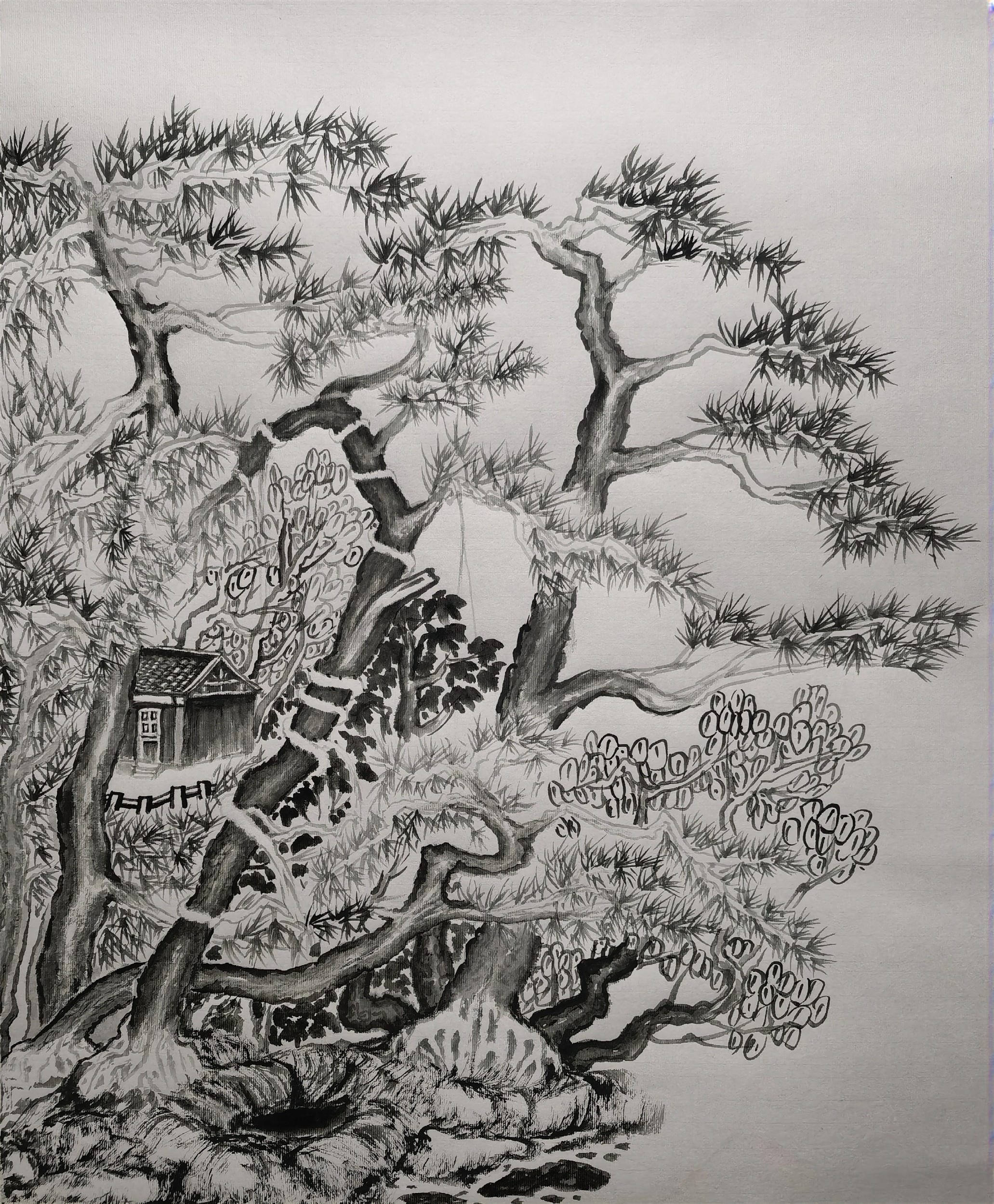 四尺竖幅山水画