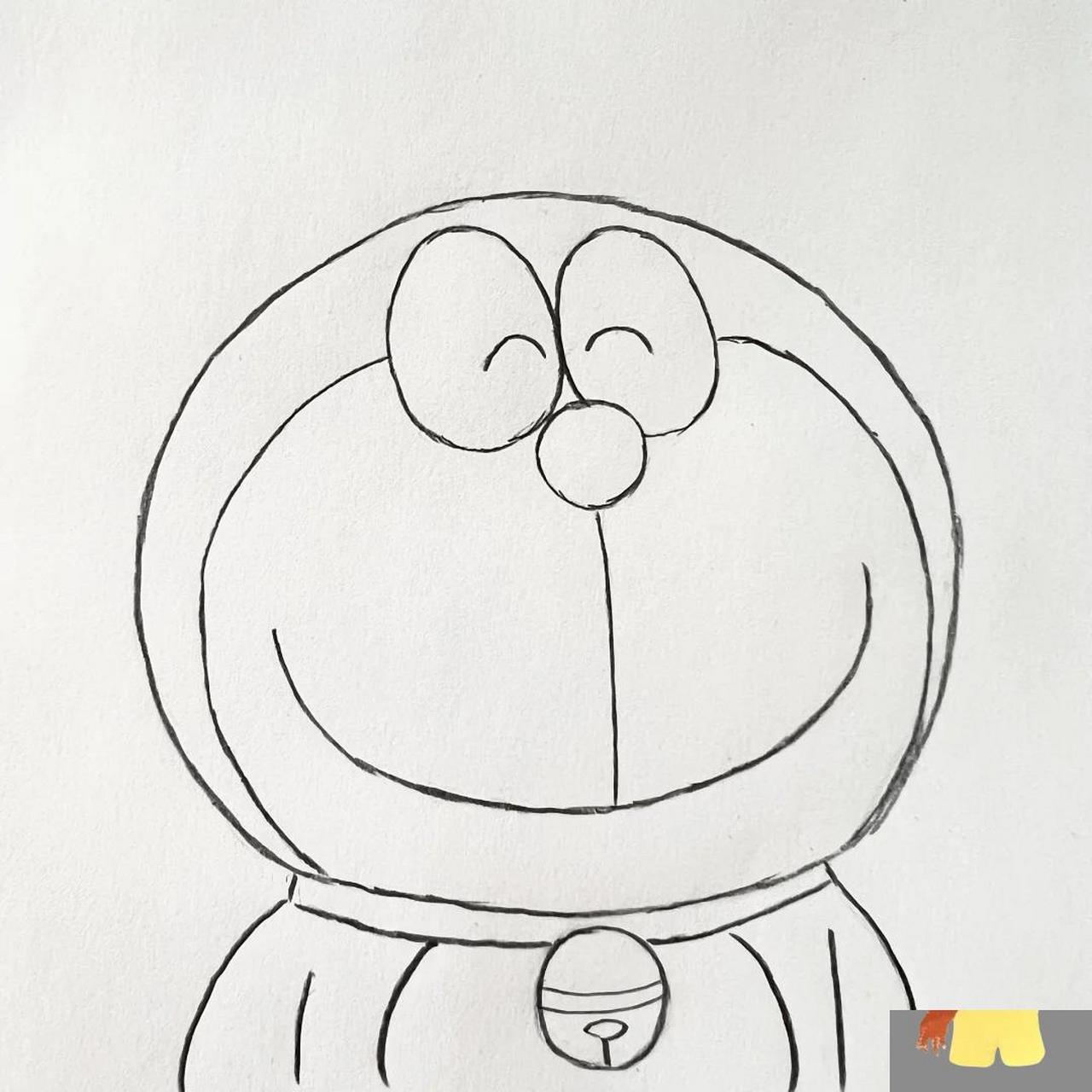 简笔画||开心的哆啦a梦99(附过程图) 色号在最后一张