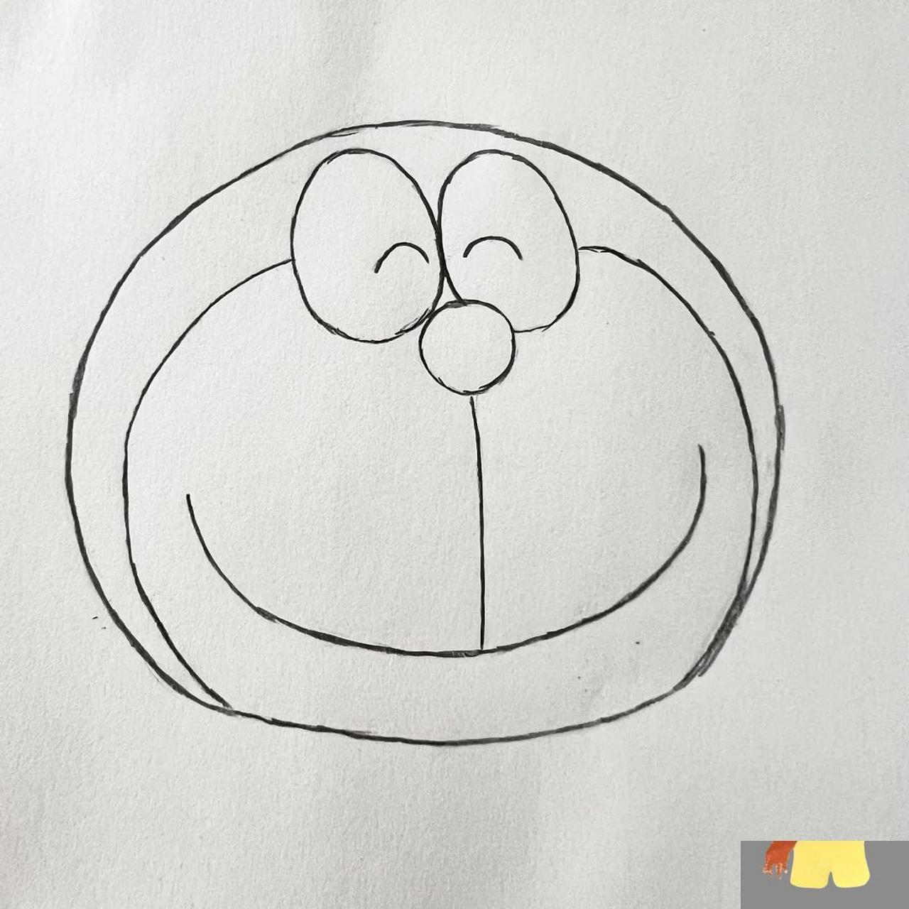 简笔画||开心的哆啦a梦🐷(附过程图) 色号在最后一张