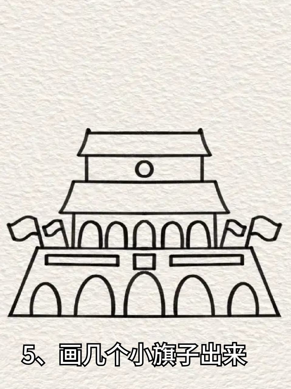 天安城门简笔画大全 🔸天安门是我们国家的象征～,我去北京旅游看到