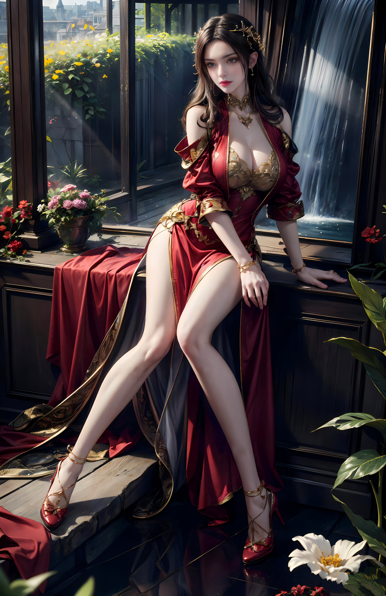 国漫女神美杜莎ai绘画:蛇人族女王,性感而极具诱惑力!