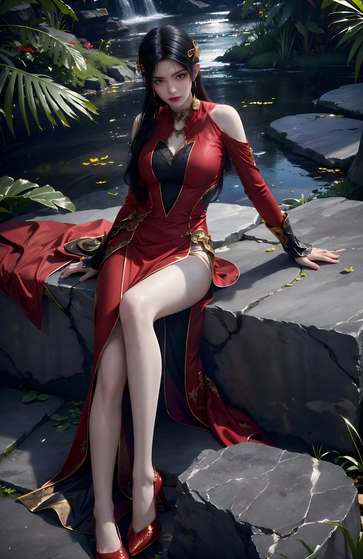 国漫女神美杜莎ai绘画:蛇人族女王,性感而极具诱惑力!