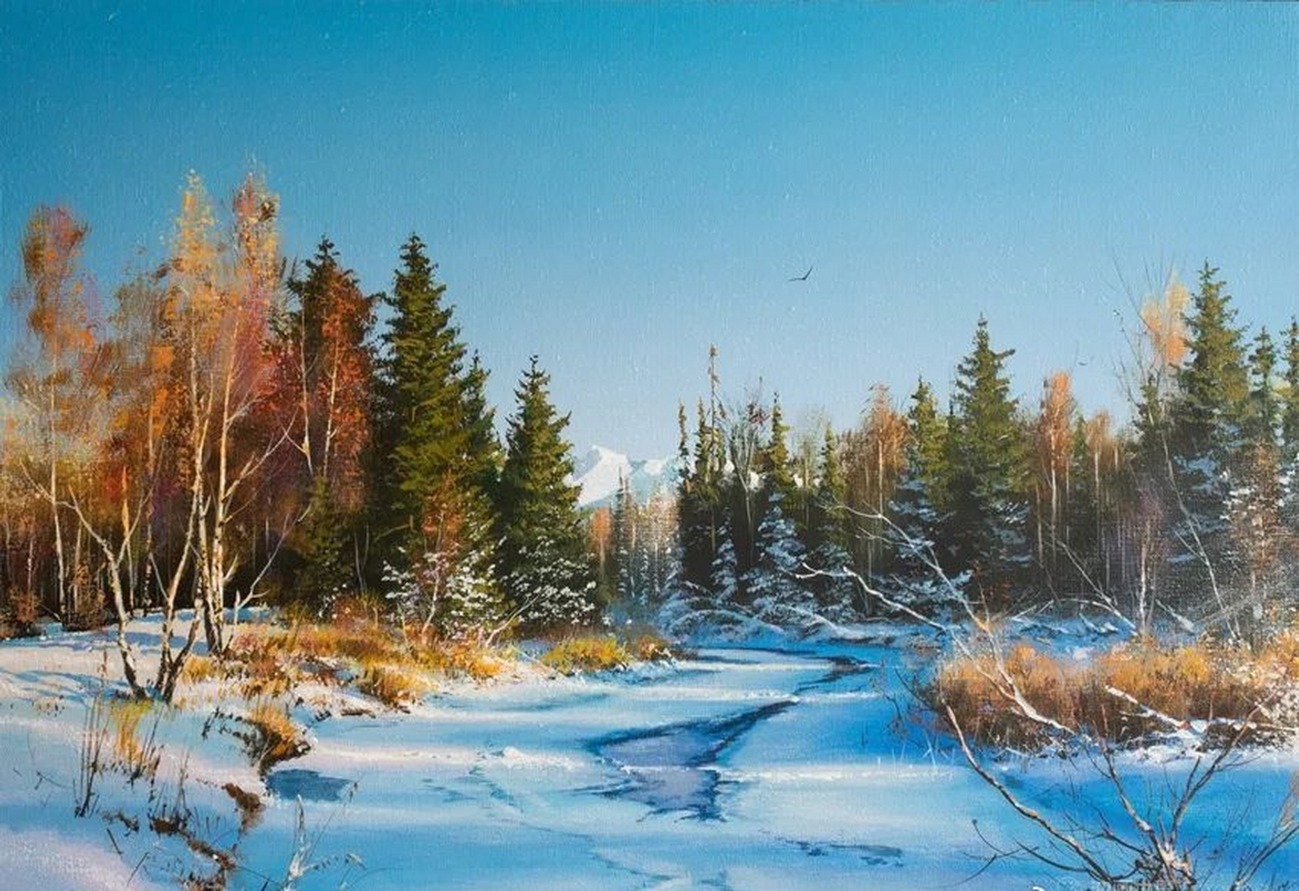 尤什凯维奇油画作品欣赏,其作品以传达大自然壮丽之美的风景画而闻名