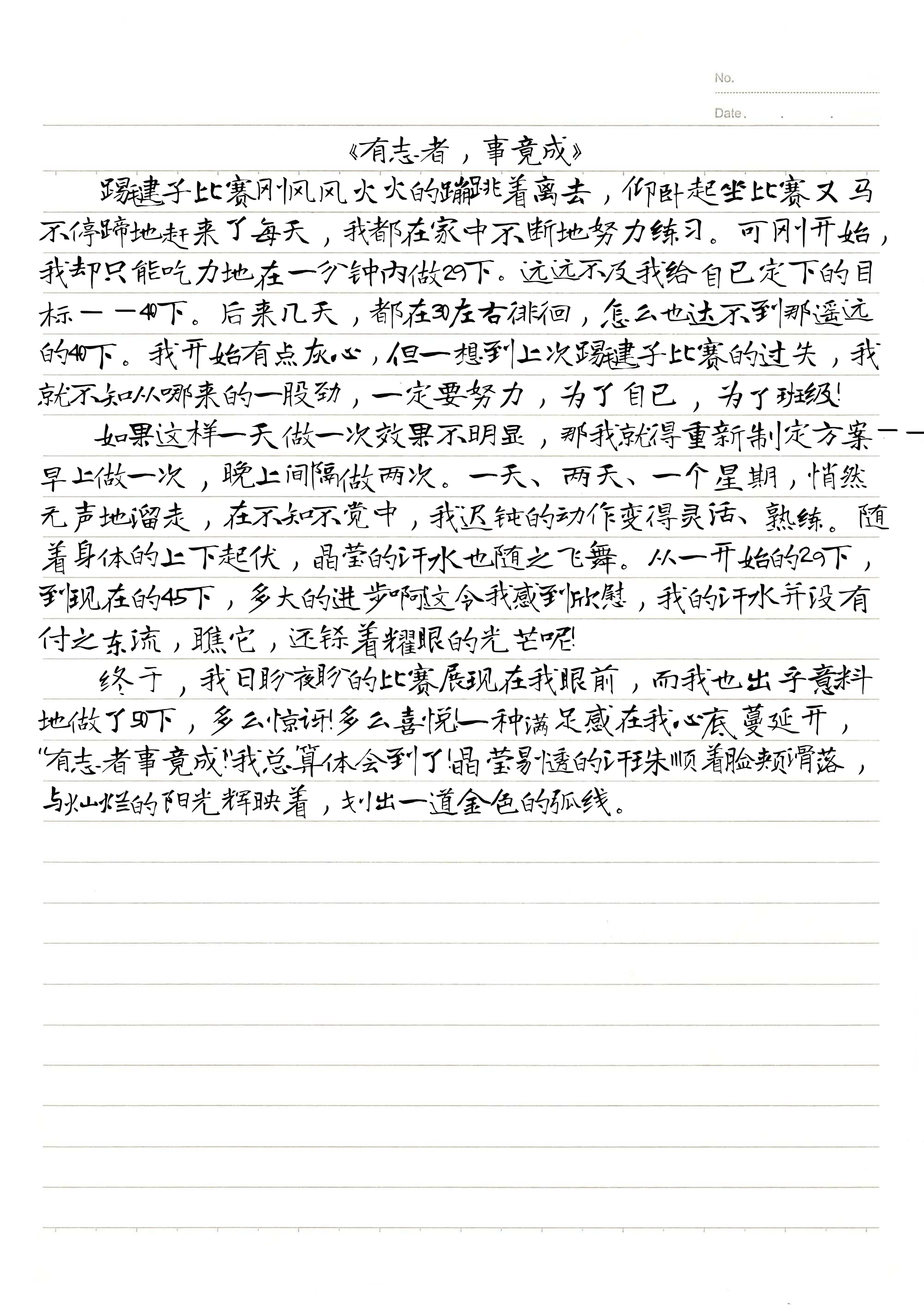 有志者事竟成的作文