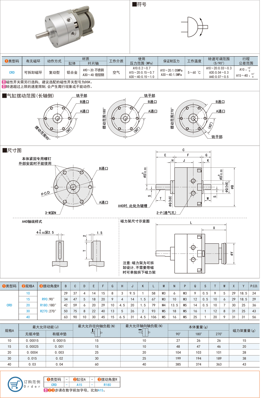 叶片式摆动气缸工作原理