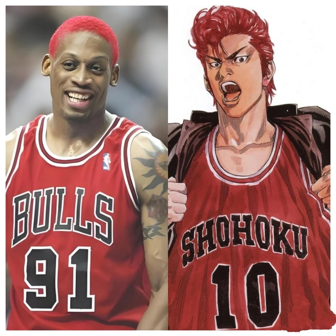 樱木花道的原型:樱木花道的发型和性格与罗德曼相似,都有出