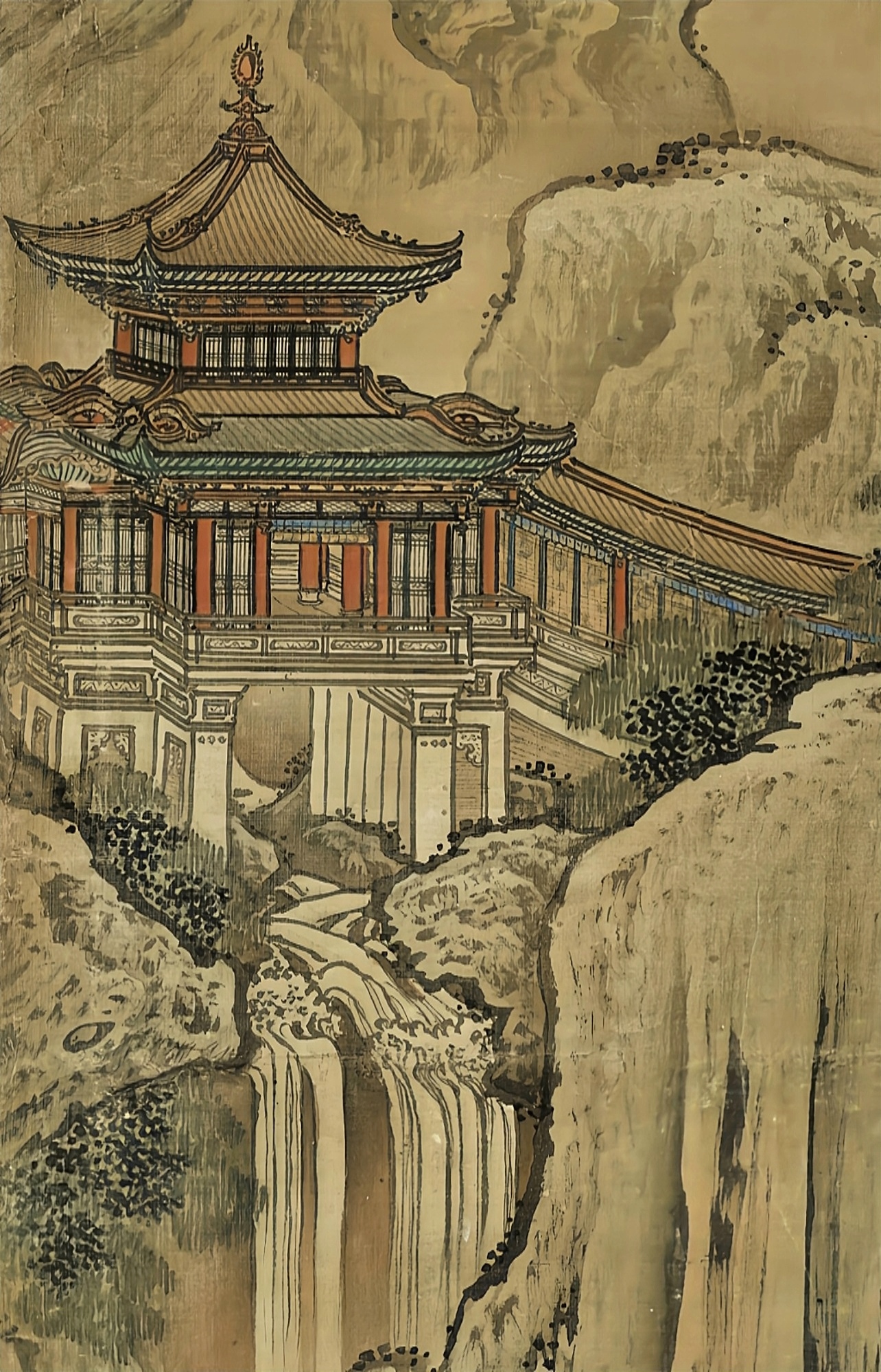 清朝画家 袁耀 《蓬莱仙境图》局部欣赏#动态连更挑战