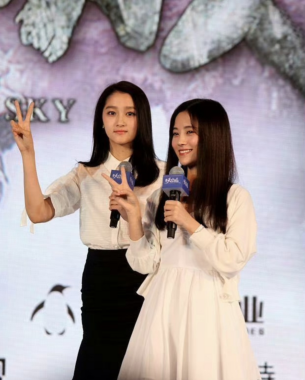 关晓彤鞠婧祎早期合照,她们两个之前合作过电视剧《九州天空城》,只能