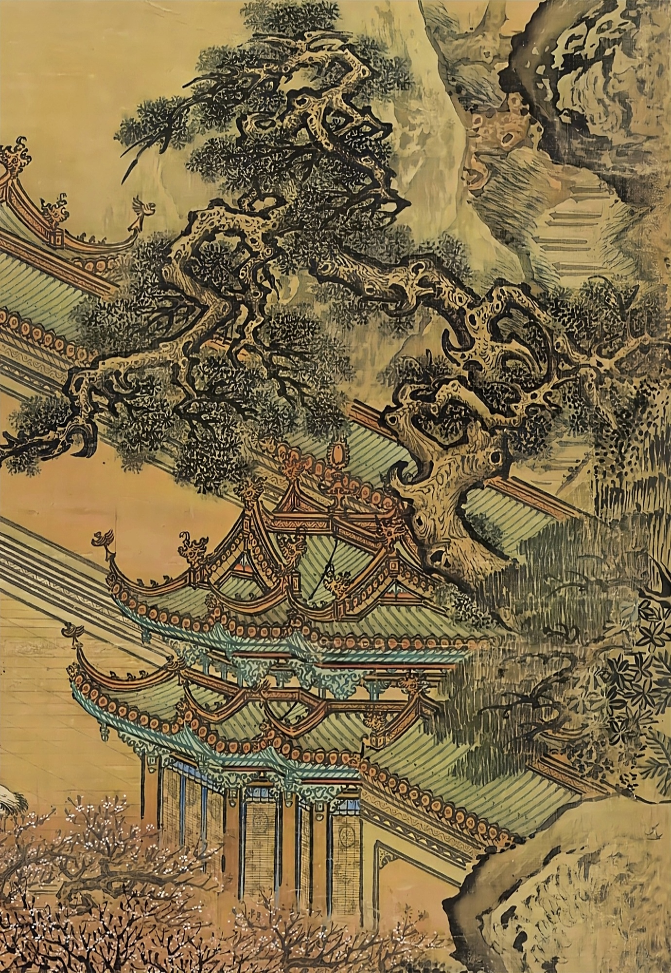 清朝画家 袁耀 《蓬莱仙境图》局部欣赏#动态连更挑战