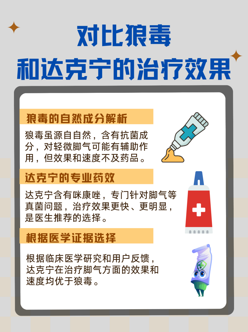 97狼毒和达克宁治疗脚气效果对比,哪个更有效?