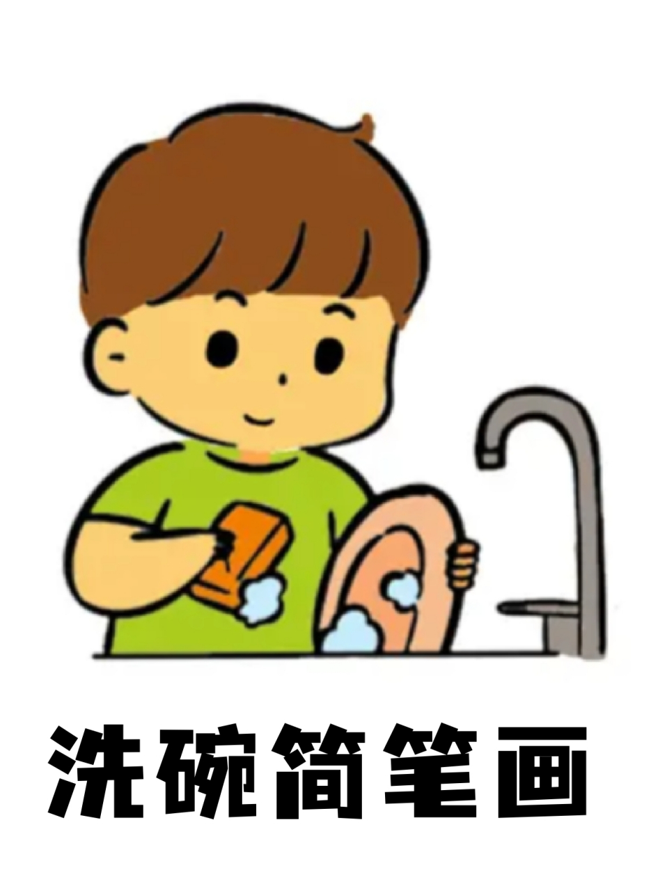 洗碗简笔画 96五一假期孩子们应该少不了手抄报的作业吧,这些作业