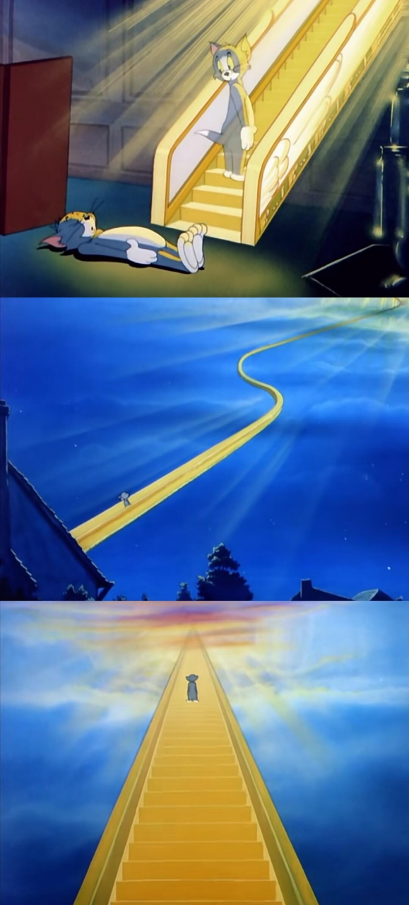 杭州西站的电梯就像汤姆猫里通往天堂的电梯 (来自网友分享) #楼梯