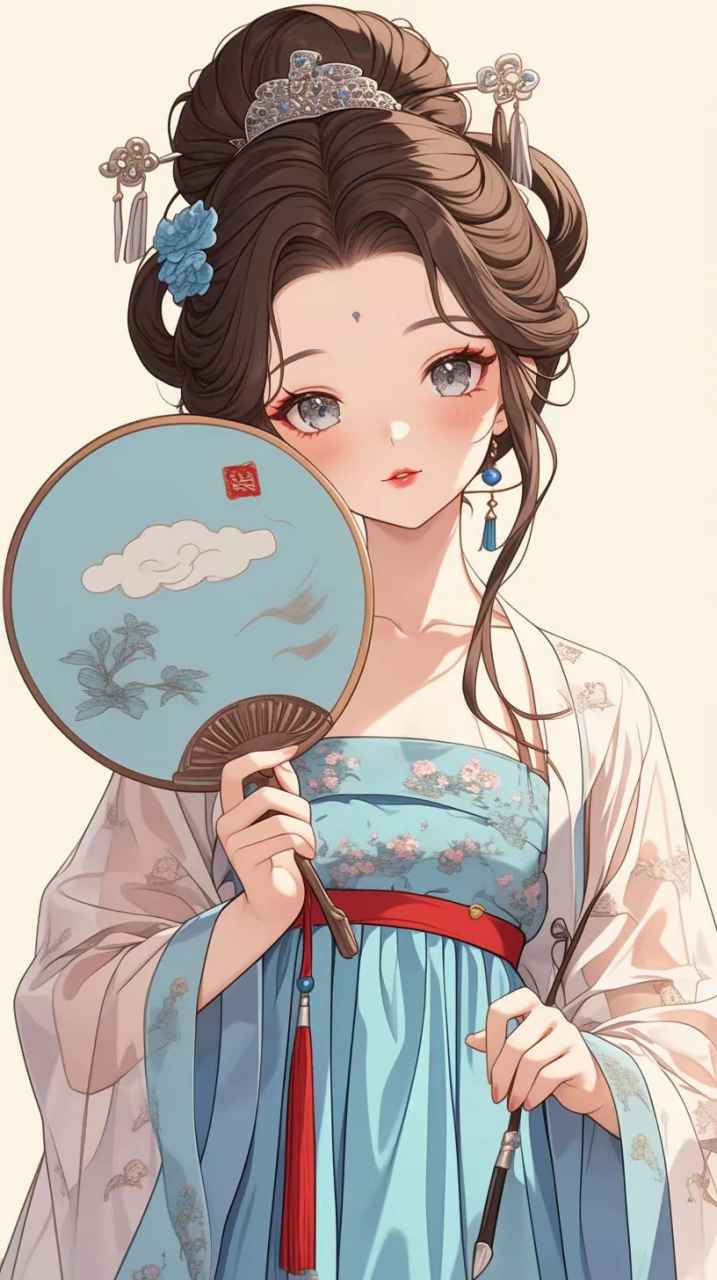 壁纸分享～手拿团扇的古风美女,清丽婉约 #一起和你看世界