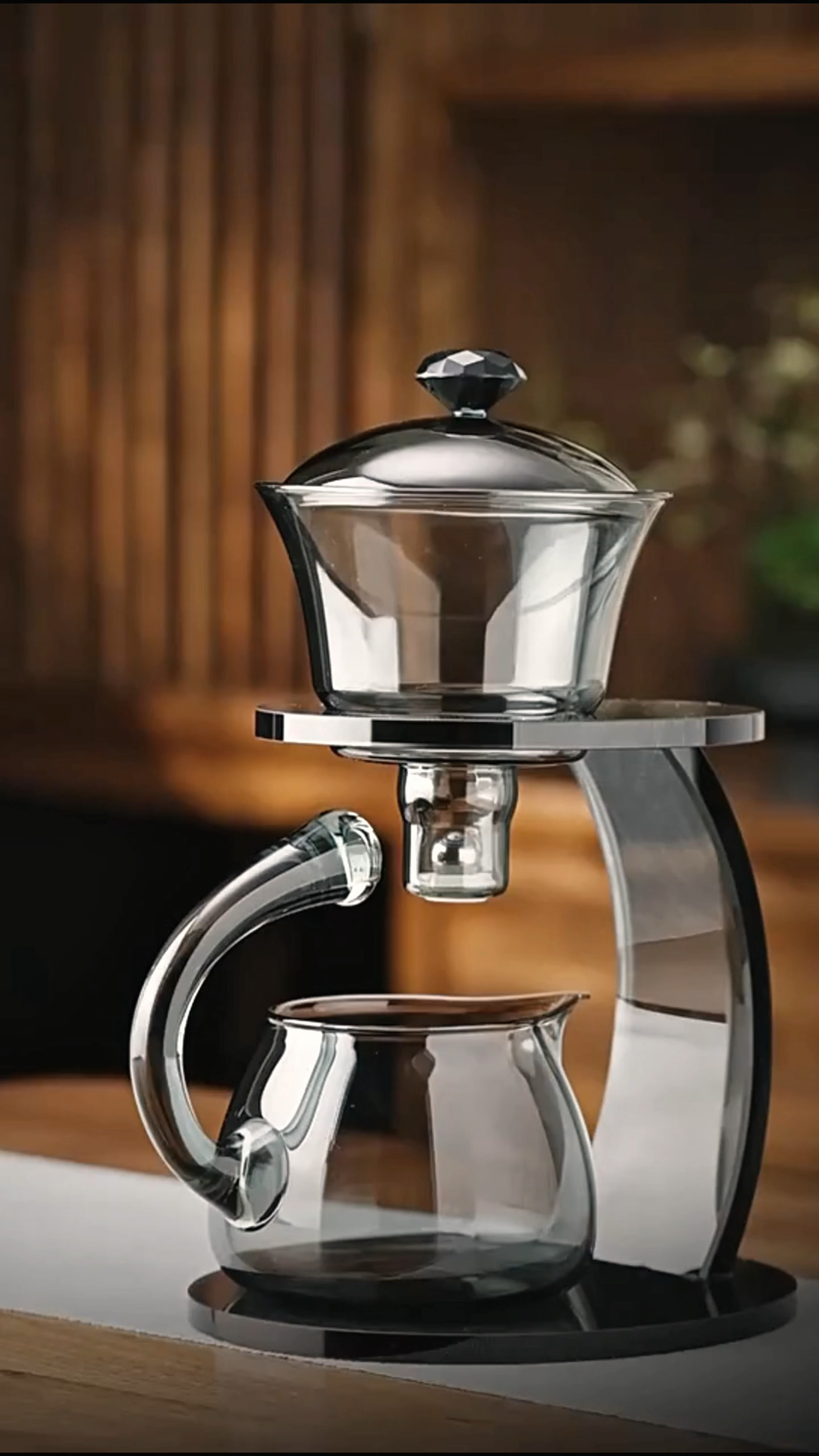 办公室会客玻璃茶具套装家用功夫茶杯茶壶泡茶全自动懒人泡茶神器-度