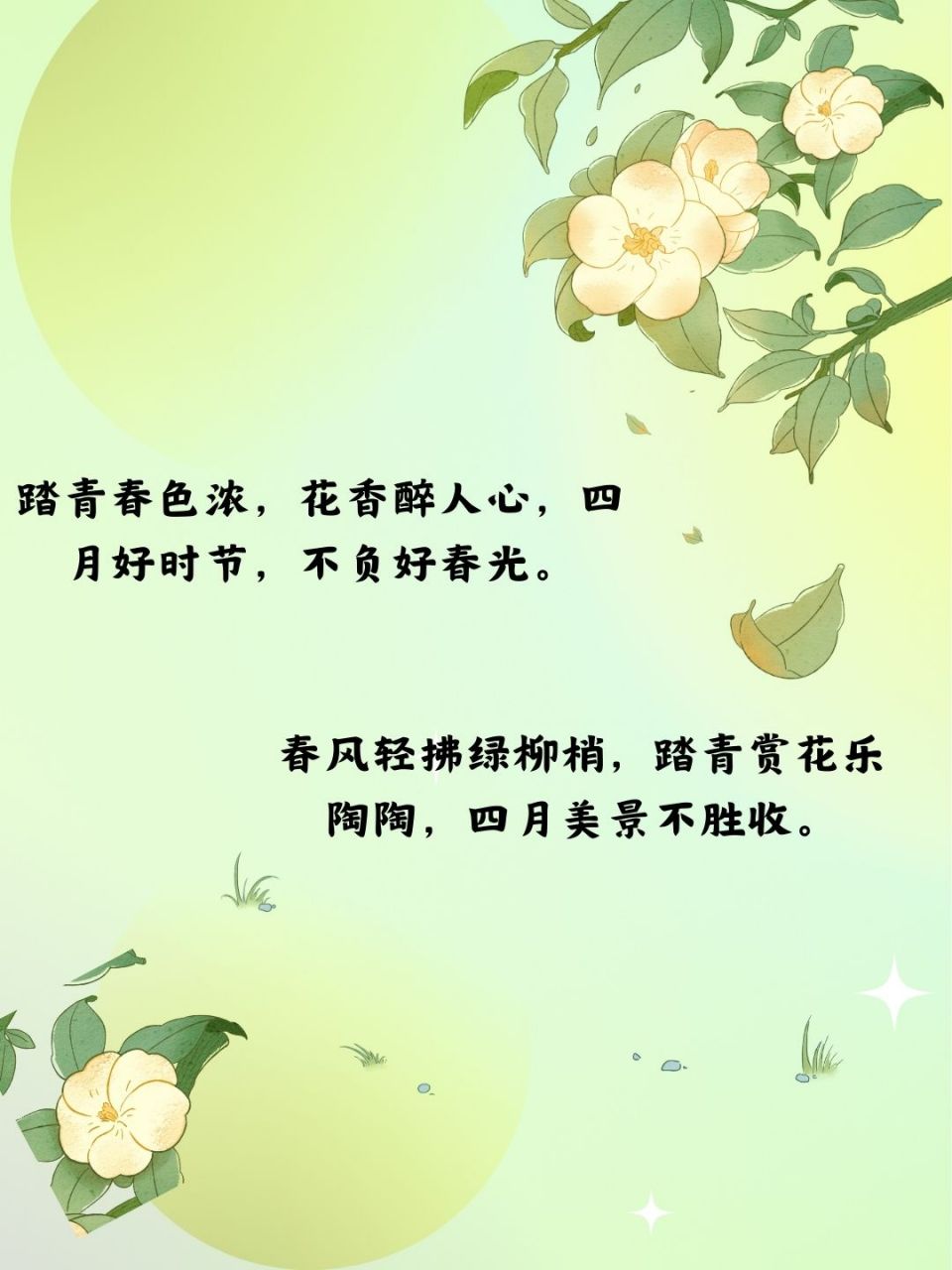 踏青赏花句子图片