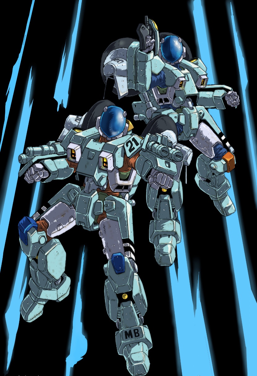 画师山田尤西绘制的一组机甲插画作品,描绘了不同造型的机甲作品,包括