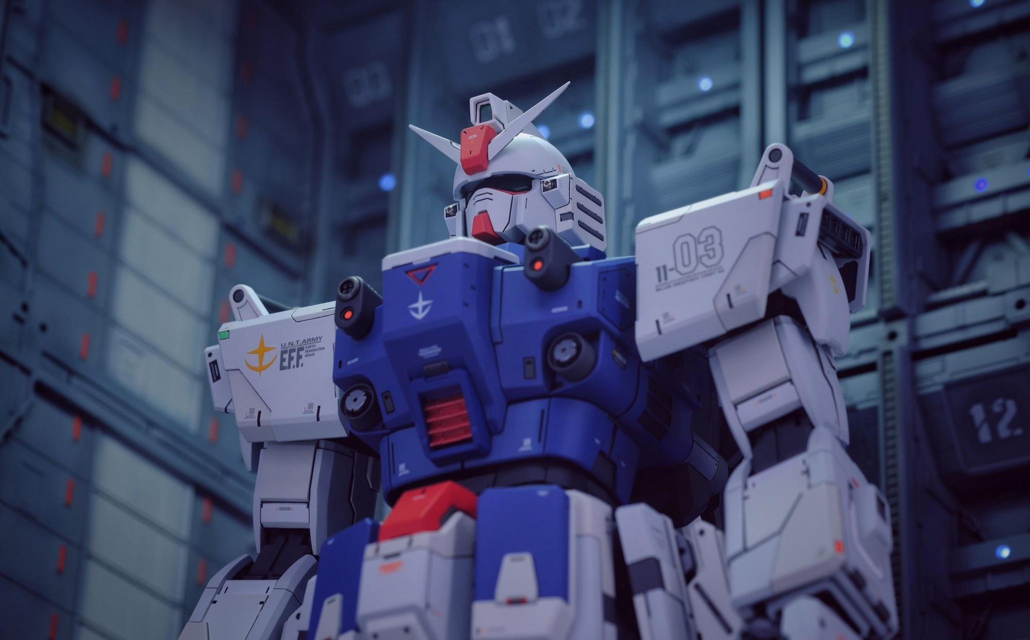 sh studio 1/60 pg rx-79 bd3 蓝色命运高达3号机,安装了exam系统